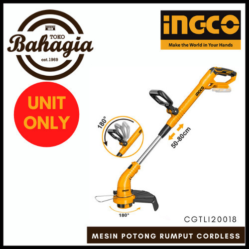 Promo Mesin Potong Rumput Babat Rumput Baterai Cordless 20V Ingco Cgtli20018