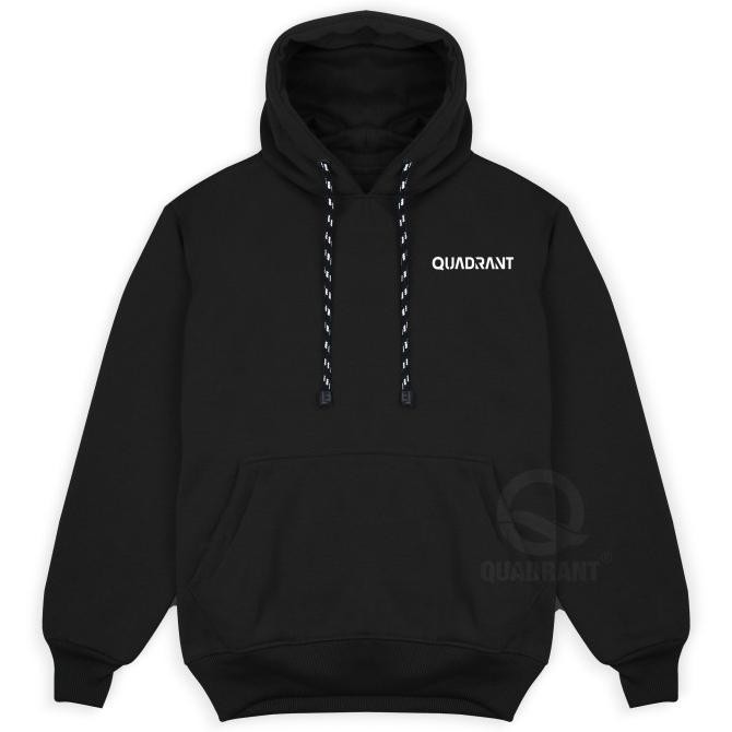 SWEATER HOODIE PRIA QUADRANT ORIGINAL HITAM SIMPLE