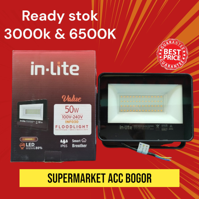 Termurah Lampu Sorot Taman In - Lite 50 Watt - Lampu Flood Light Inlite Info030