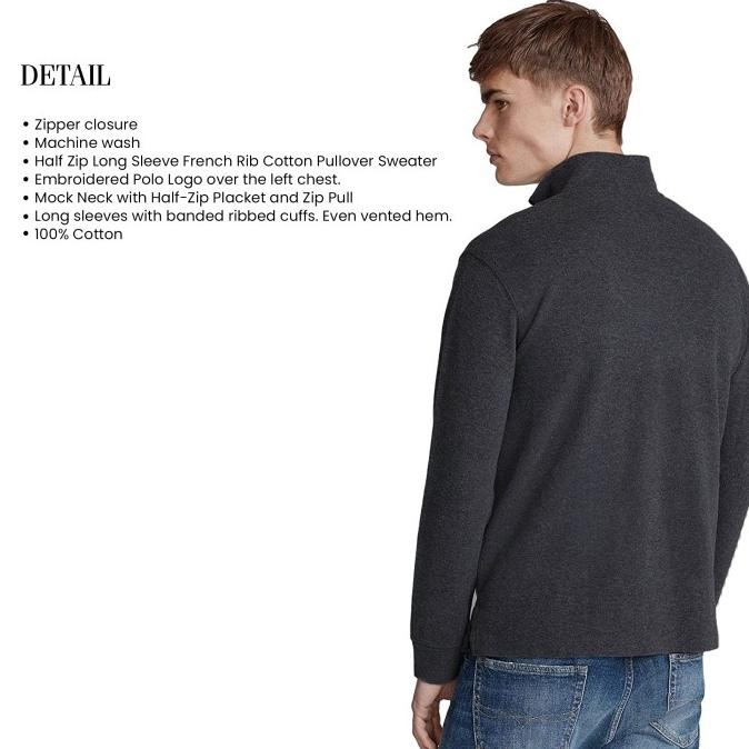 Polo Ralph Lauren Pullover Half Zip Sweatshirt College Green Kode 1324