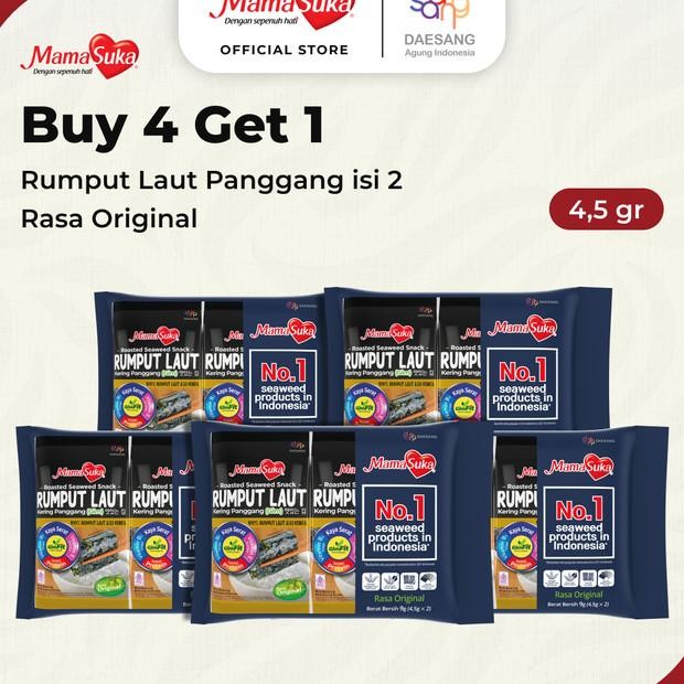 

Buy 4 Get 1 Mamasuka - Rumput Laut Panggang Isi 2 4,5 Gr