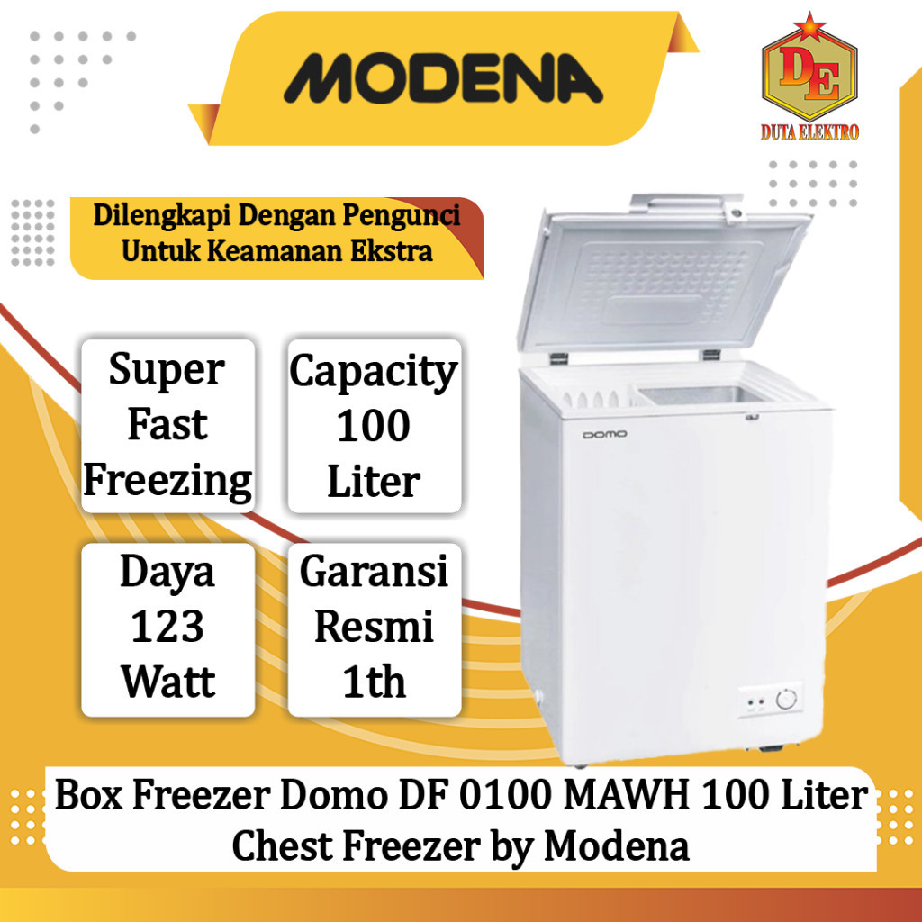 Box Freezer Domo DF 0100 MAWH 100 Liter Chest Freezer by Modena