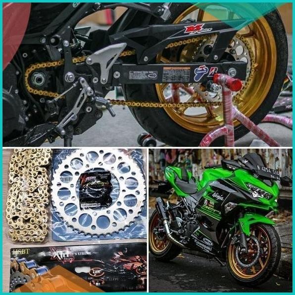 ORIGINAL GEAR SET NINJA 250 FI RANTAI NINJA 250 KARBU GEAR KAWASAKI 1