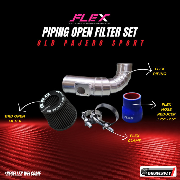 Flex Piping Open Filter Set Old Pajero Sport + BRD Open Filter