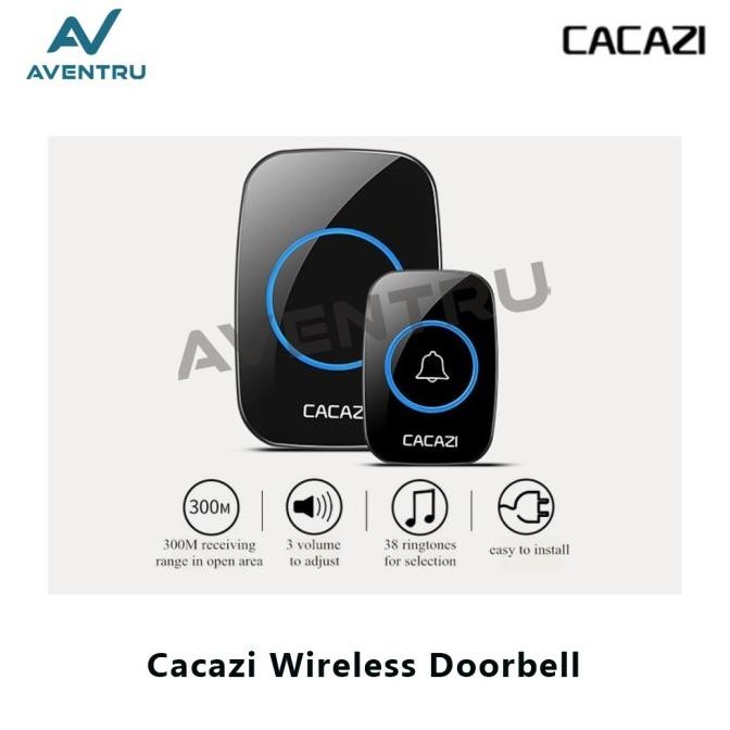 Cacazi Door Bell Bel Pintu Rumah Wireless Waterproof Doorbell
