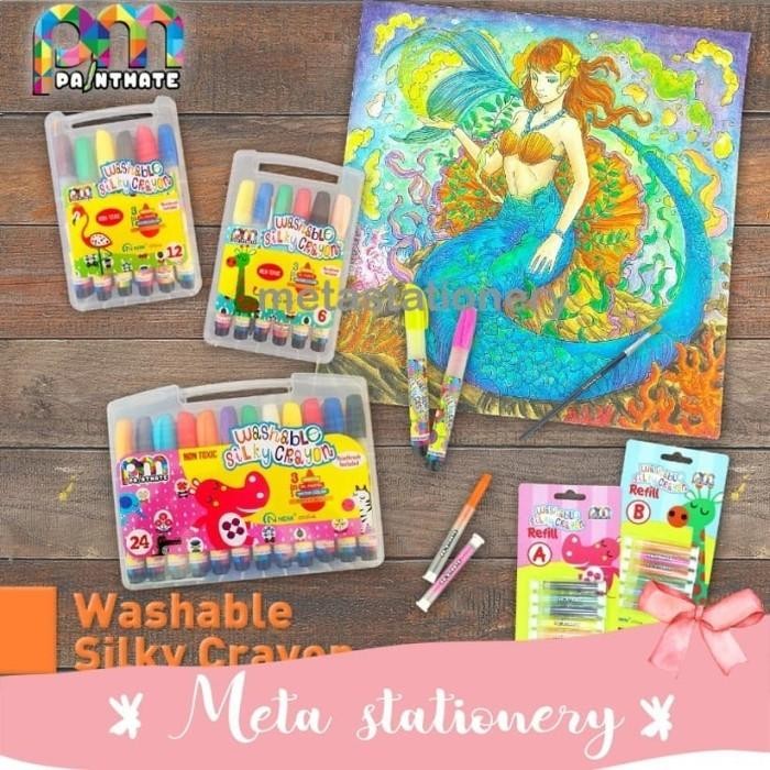 

Washable Silky Crayon 24 Warna - Ndm Paintmate