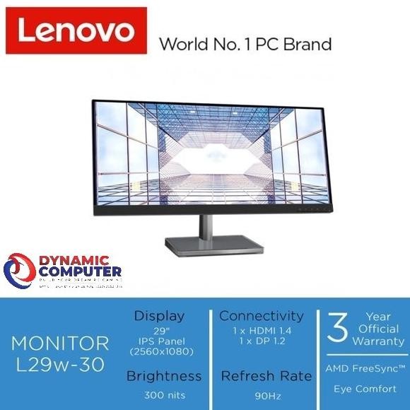 NEW MONITOR LED LENOVO L29w-30 29 INCH WIDE 2K IPS 90HZ HDMI DP SPEAKER