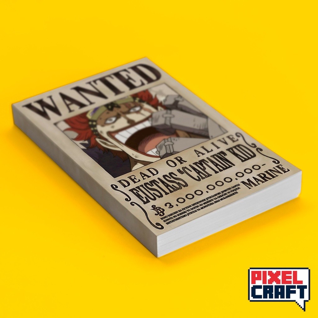 

Pocket Note Anime ONE PIECE Softcover A6 Motif Bounty Eustass Captai Kid 3 Miliar Berry