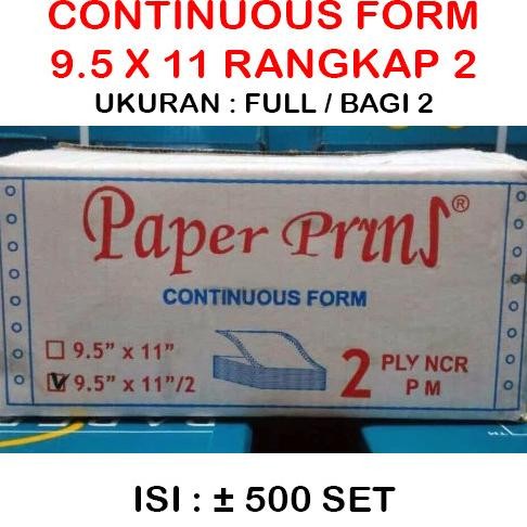 

NEW Continuous Form Paper Print 9x11 2 ply