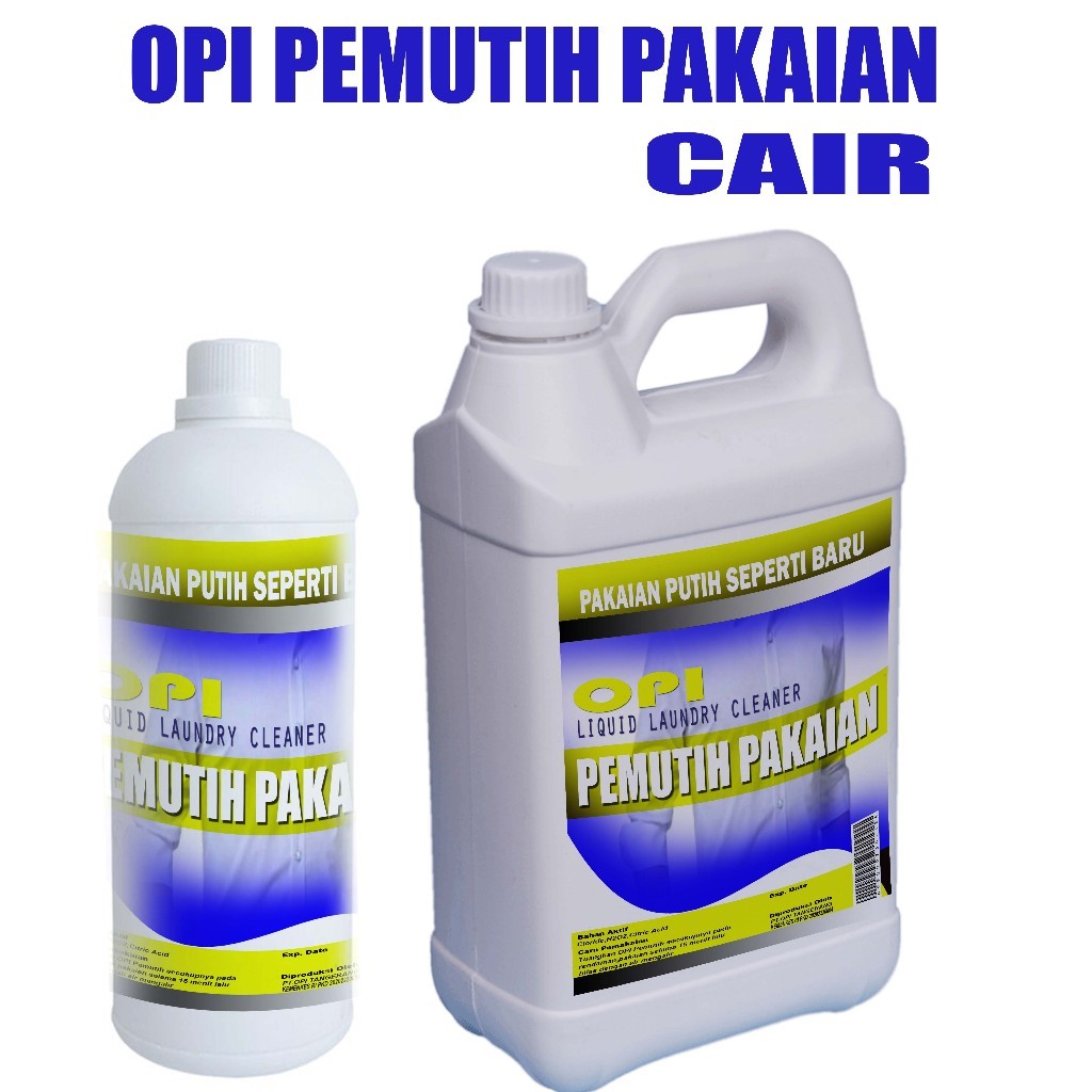 Pemutih pakaian cair 1 liter dan 5 liter 47D405