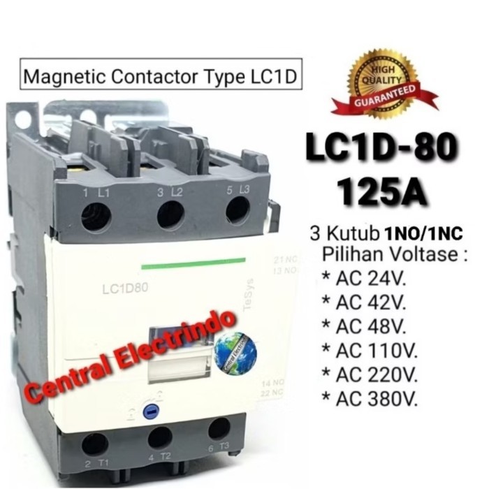 Terlaris Magnetic Contactor Lcid-80M7 220Vac.