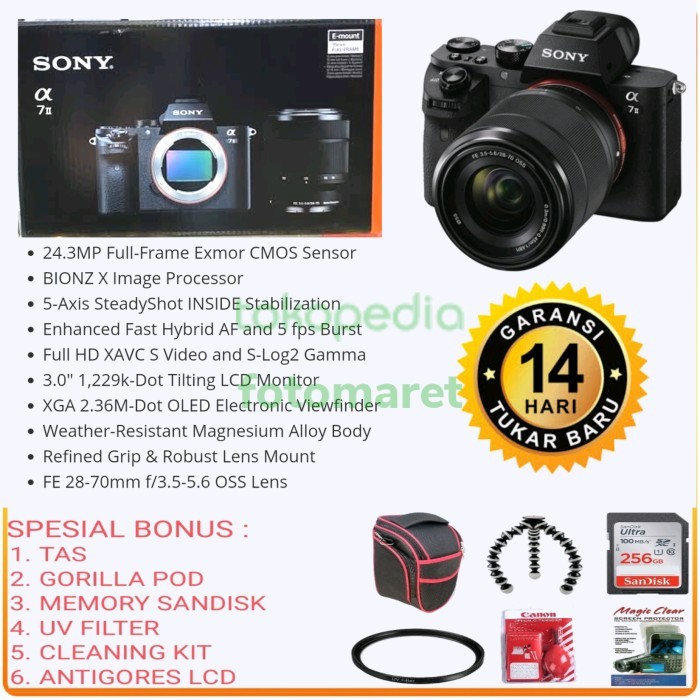 SONY ALPHA 7 MARK II KIT FE 28-70MM / Kamera sony A7 II Kit FE 28-70MM