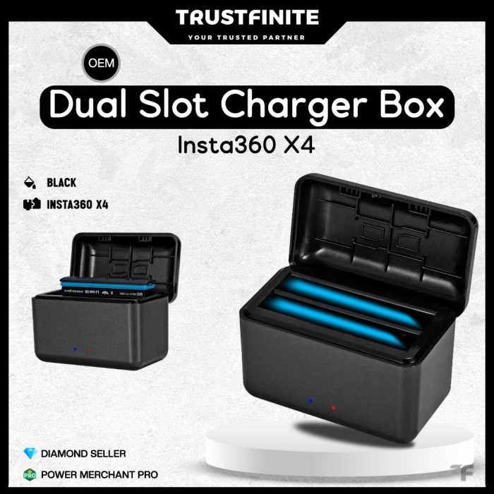 OEM Dual Slot Charger Box Insta360 X4 / Charger Box Insta 360 X4