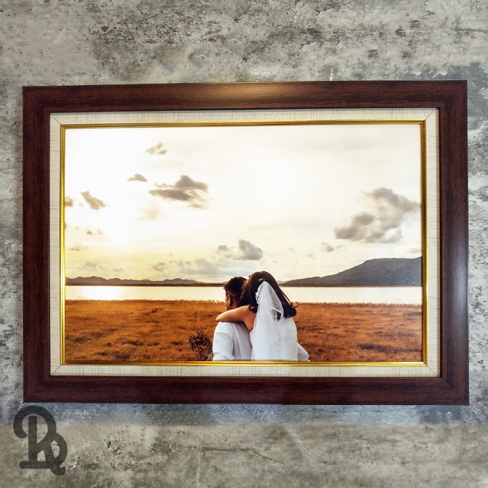 PAKET cetak foto + bingkai double frame 30x40 40x50 40x60 60x80 60x90