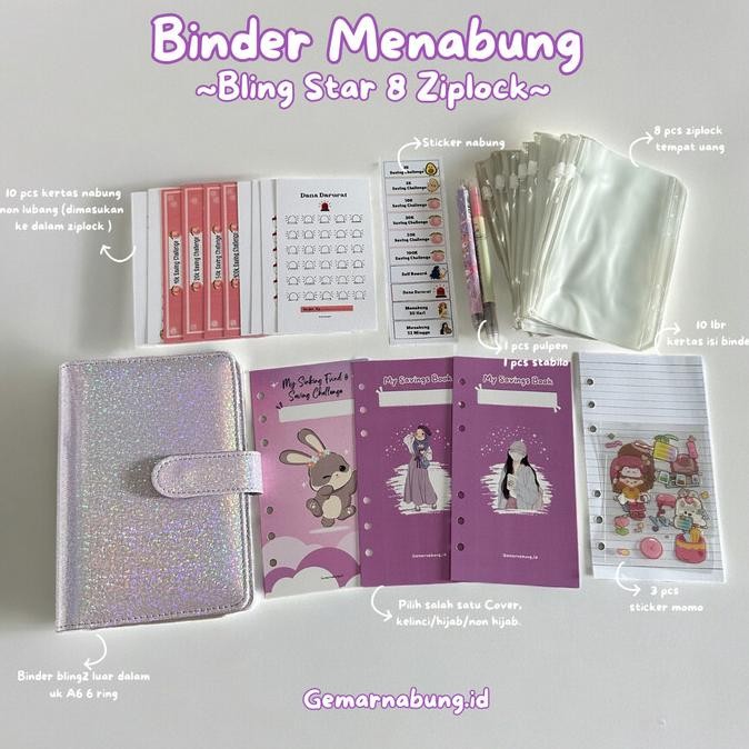 

BEBAS ONGKIR - Paket Binder Nabung & Keuangan 8 Ziplock B.Star