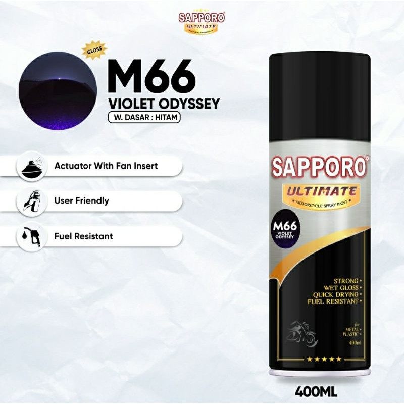 #MAU# Cat Semprot Sapporo Ultimate M66 Violet Odyssey 400ml Ungu Metallic Honda Odyssey Cat Spray Du
