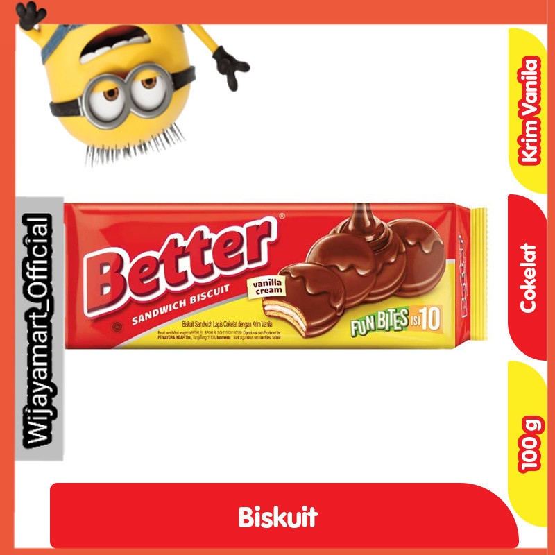 

Better Biskuit Sandwich Fun Bites Krim Vanila 100 g