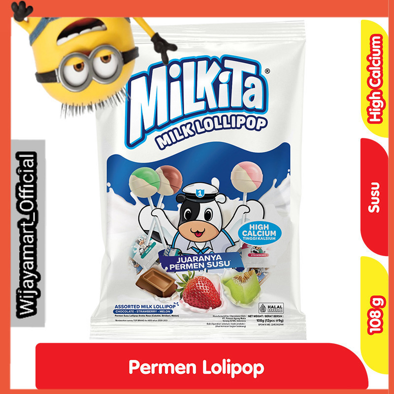 

Milkita Permen Milk Lolipop Assorted 108 g