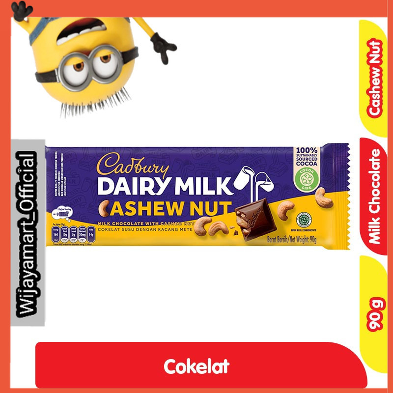 

Cadbury Dairy Milk Cokelat Batang Kacang Cashew 90 g