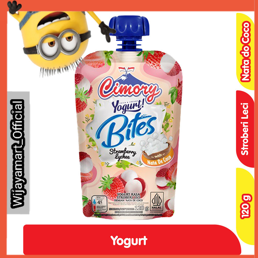 

Cimory Yogurt Bites Stroberi Leci 120 g