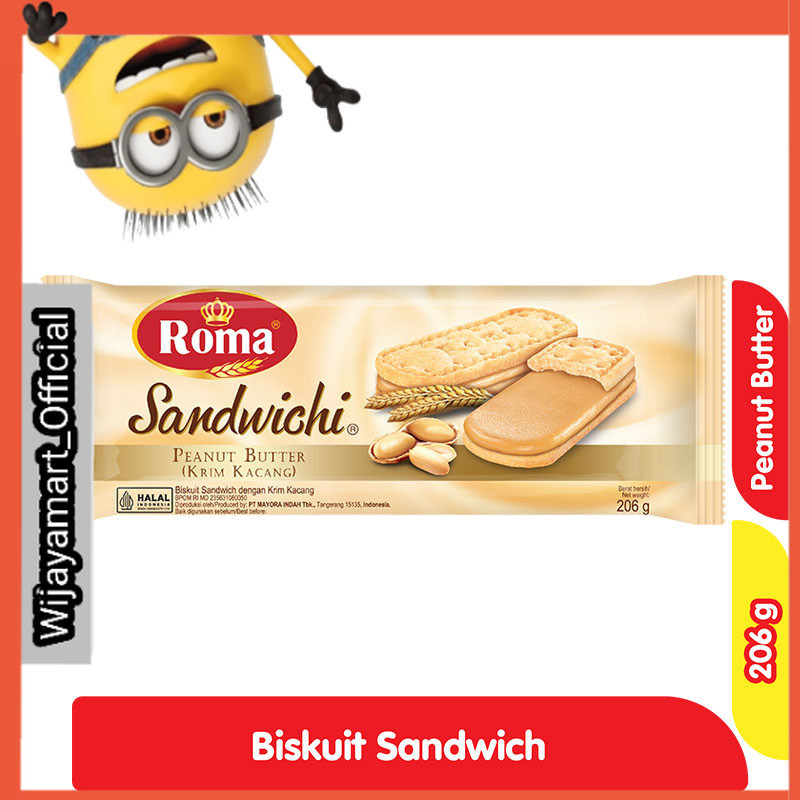 

Roma Biskuit Sandwich Peanut Butter 206 g