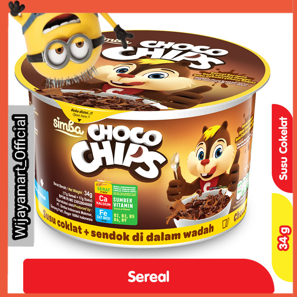 

Simba Choco Chips Sereal Cup Susu Coklat 34 g