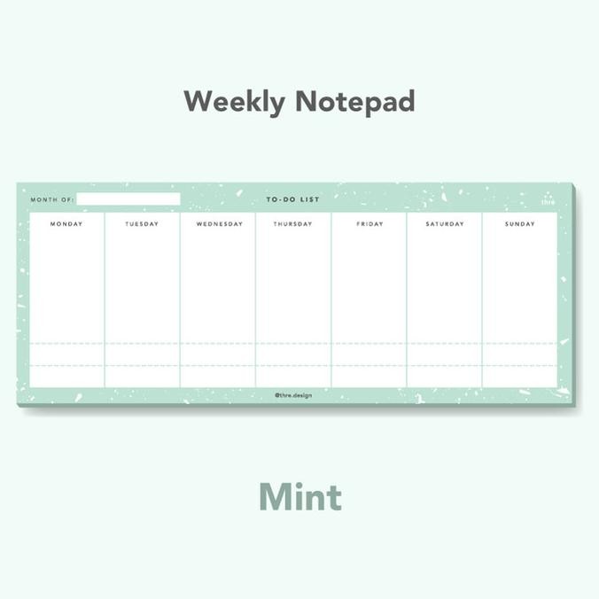 

Sale Mint Weekly Notepad To Do List Thre Design