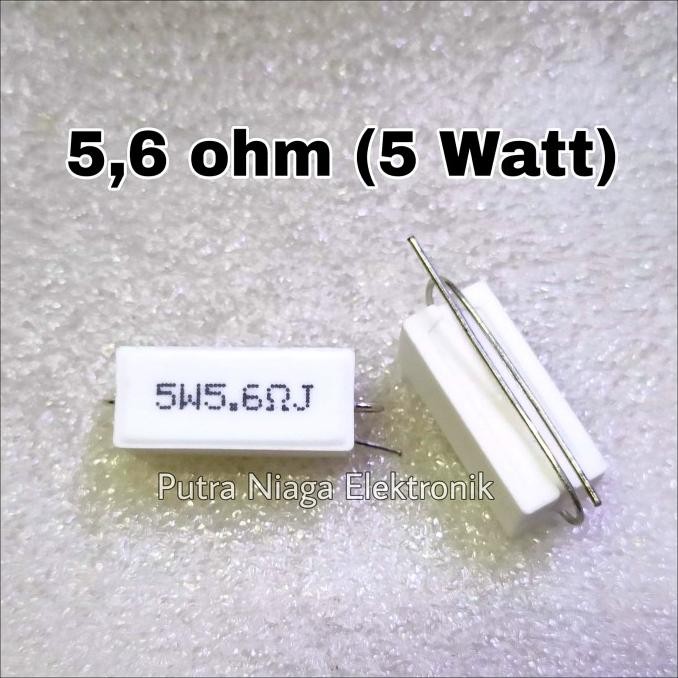Update Resistor 5,6 ohm 5 watt 5R6 5W keramik / kapur / cemen 5.6ohm 5watt putr4n Berkualitas
