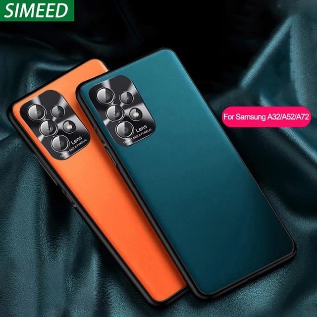 SAMSUNG A33 A53 A73 5G SOFT CASE LEATHER LUXURY METAL CAMERA PROTECT