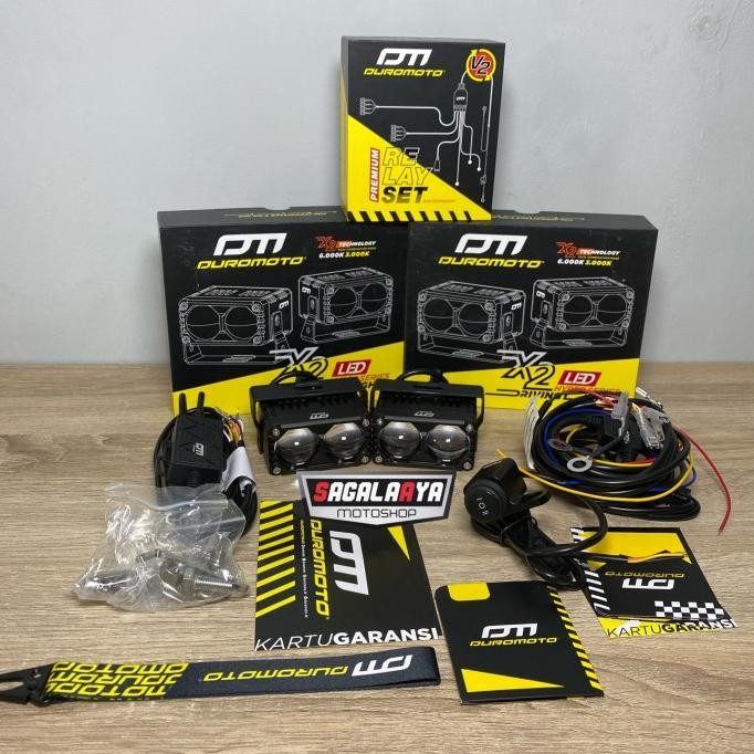 Paket Lampu Duromoto X2 saklar Ori Duromoto Relay set Duromoto