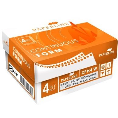 

TERBARU - Kertas Continuous Form Paperline - 9 1/2 x 11" - 4 Ply (K4) Full & PRS
