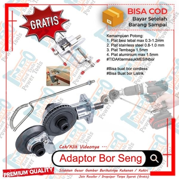 [DISKON] ALAT PEMOTONG SENG / GALVALUM ADAPTOR BOR POTONG ATAP RUMAH GELOMBANG / UPVC / GENTENG /