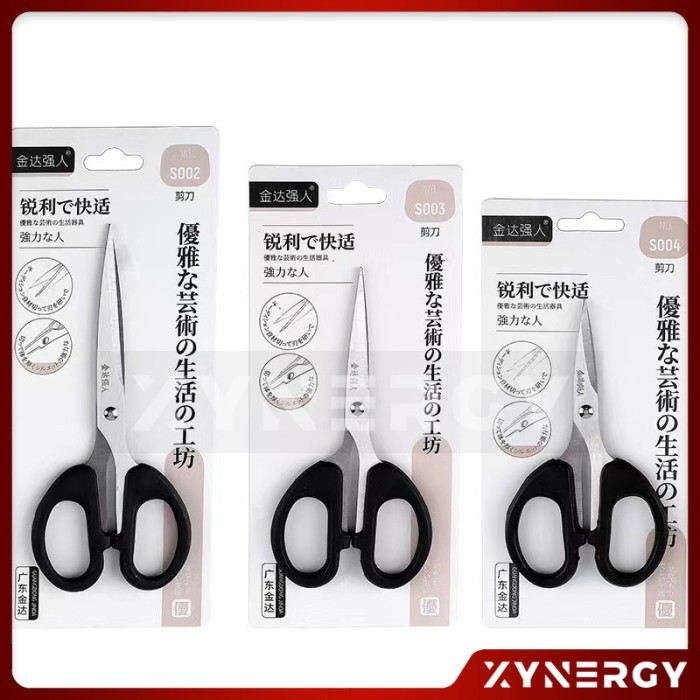 

Terbaru Gunting S002 Gunting Stainless Steel Pegangan Hitam Alat Tulis Kantor 100% ori