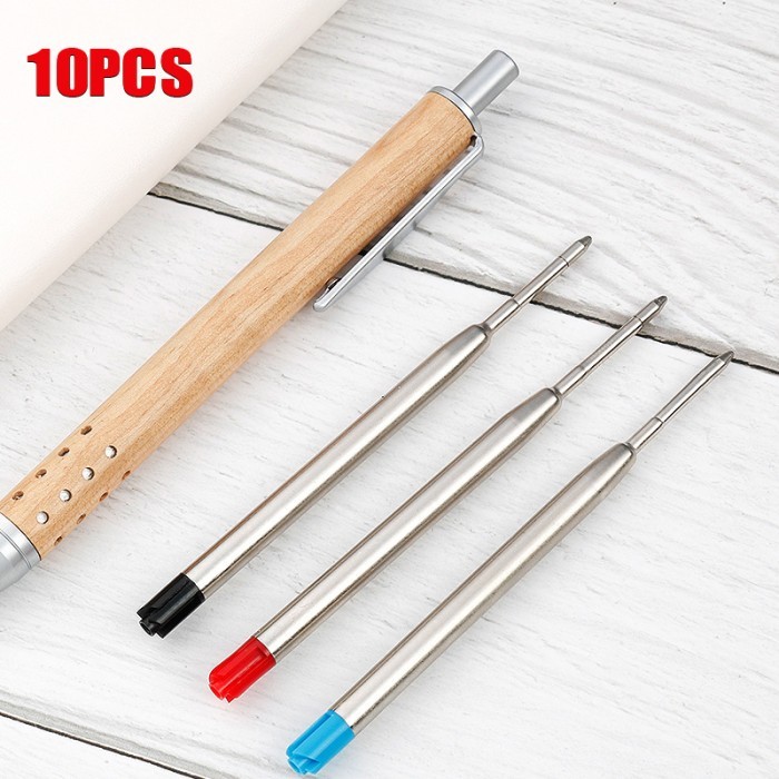 

Terbaru 10pcs Ballpoint Pen Refills For Parker Pens Medium Point Blue Red Black Ink Rods For Writing