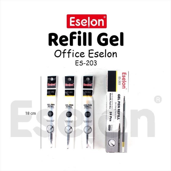 

Terbaru (1 Pack 24pcs) Refil Pulpen Gel Office ES-203 / Refil pulpen gel eselo 100% ori
