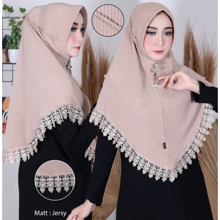 Hijab Instan Plisket Tali Kepang Plisket Tali Tambang Hamji Renda
