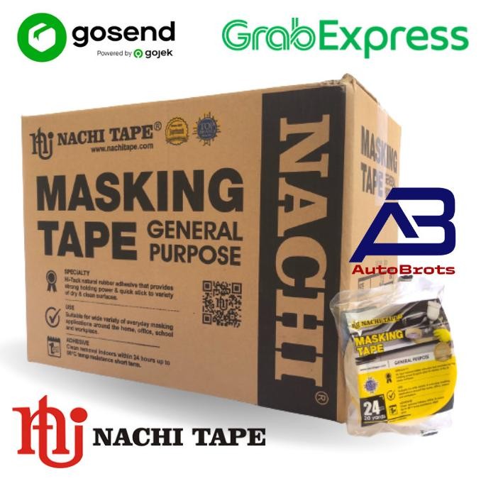 

TERLARIS - 1 Dus/96Roll Nachi Masking Tape Isolasi Kertas 1 Inch (24mm) x 20Yard