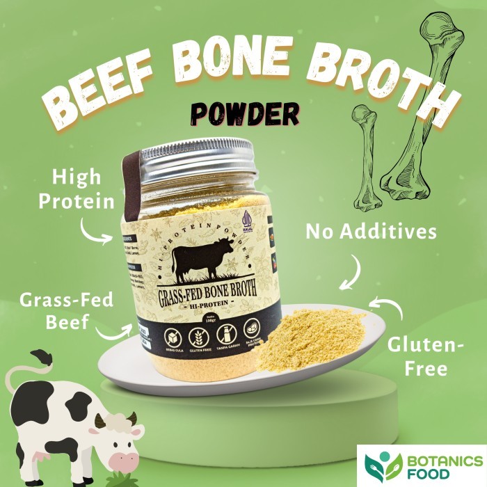 

GRASS-FED Beef Bone Broth Powder / Kaldu Tulang Sapi Grassfed Botanics