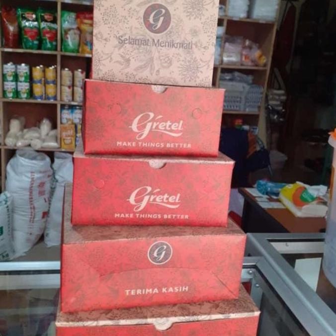 

New Arrival Isi 50 Dus Snack Gretel Gs Brown / Dus Kue Ukuran 12X12 12X14 12X16 Best 2024