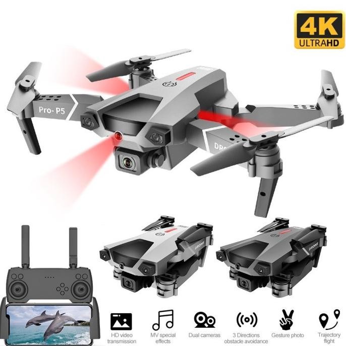 TERBARU - Drone P5 PRO FPV Dual Kamera 4K Drone Anti Nabrak Obstacle Avoidence