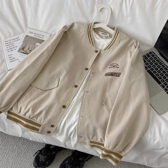 JAKET WANITA KOREA STYLE BASEBALL VARSITY