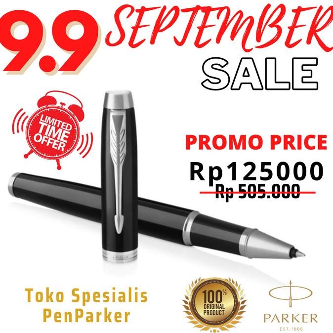 

TERLARIS - Premium Parker IM BLACK Chrome Trim Rollerball - Original