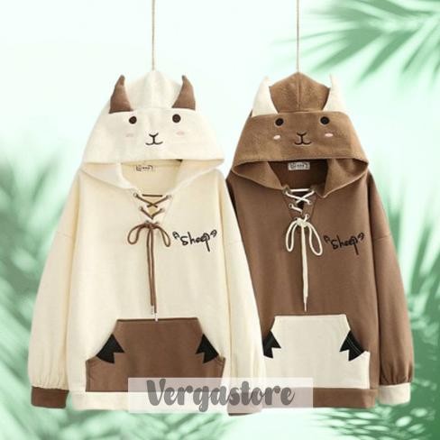 SHEEP SWEATER HOODIE LUCU OVERSIZE JUMBO | SWEATER WANITA HOODIE KOREA