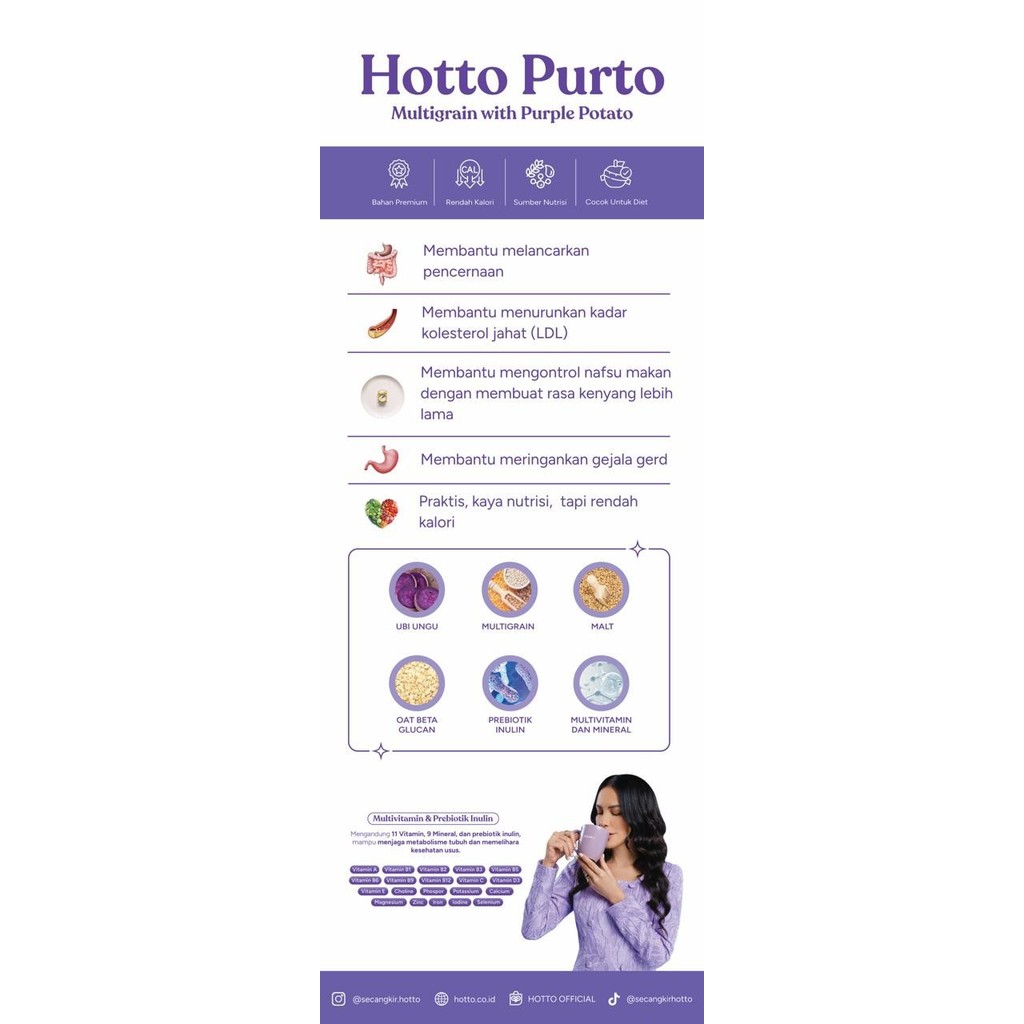 

Sale!! 2X Hotto Purto Pouch (Total 32 Sachet) Multigrain Purple Potato Barangbaru