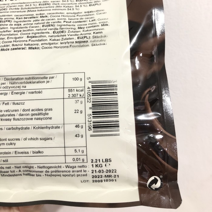 

1 Kg Callebaut Dark Chocolate 54% / Callebaut 811 / Kemasan Asli Diskon