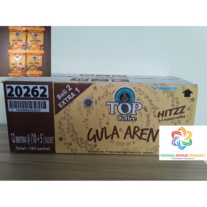 

Top Coffee Gula Aren [22Gram/180 Sachet / 1 Karton ] New