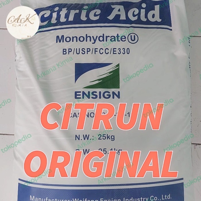 

Citrun/Asam Sitrat/Citrid Acid Monohydrate (Ex Weifang)-25Kg/Karung Terbaik