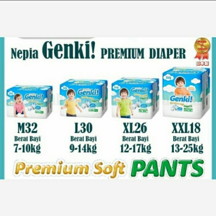 Nepia Genki Pampers Pants/Nepia Genki Sekali Pakai Celana