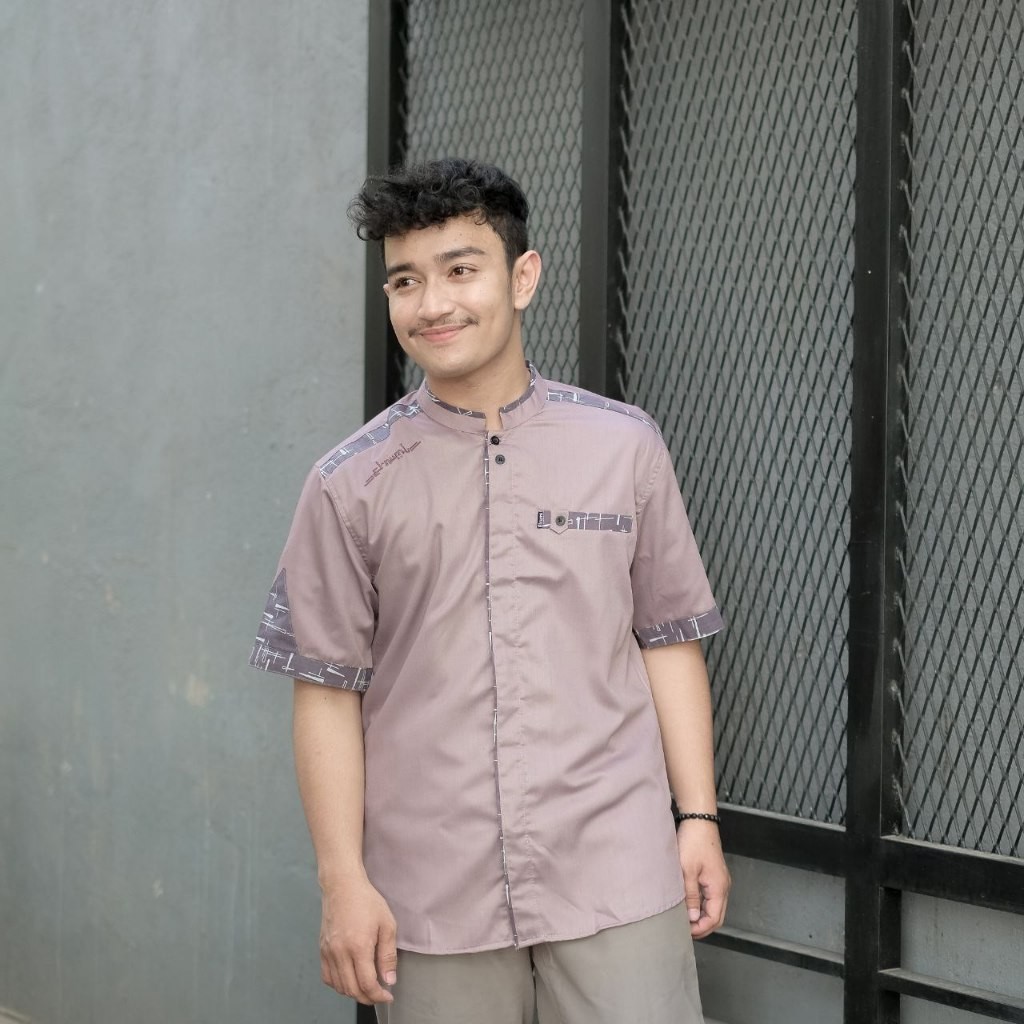 Bju Bahan Premium Atsan Kemeja Murah Kemko Muslim Pakian Kekinian Pendek Khoko Cowok Bahan Adem Buju