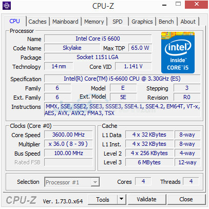 Processor Intel Core i5 6600 LGA1151